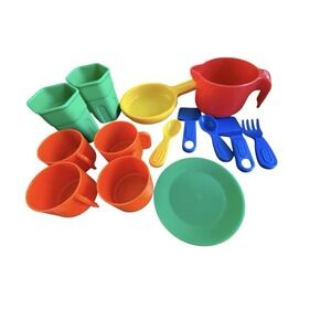 Vintage Little Tikes Kitchen Utensil Set   Green,yellow, Blue, Red Incomplete
